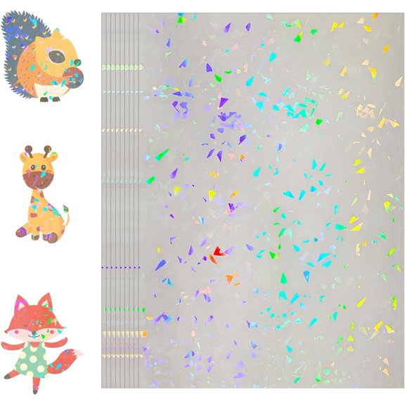 4.1x2.9 Inches Transparent Holographic Vinyl Sticker Paper - 100 Sheets with Cold Laminate Film ( Design, Non-Printable)