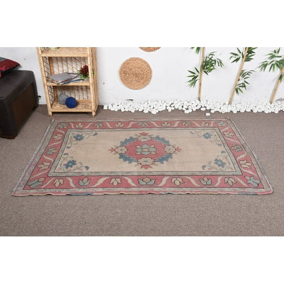 4.1x6.1 ft Area Rug, Wool Rugs, Turkish Rug, Old Rug, Vintage Rug, Bedroom Rugs
