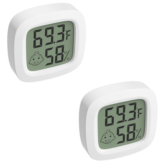 4/2/1 Pieces Digital Hygrometer Indoor Thermometer Humidity Meter Room Thermometer with Temperature and Humidity Monitor Mini Hygrometer Thermometer White