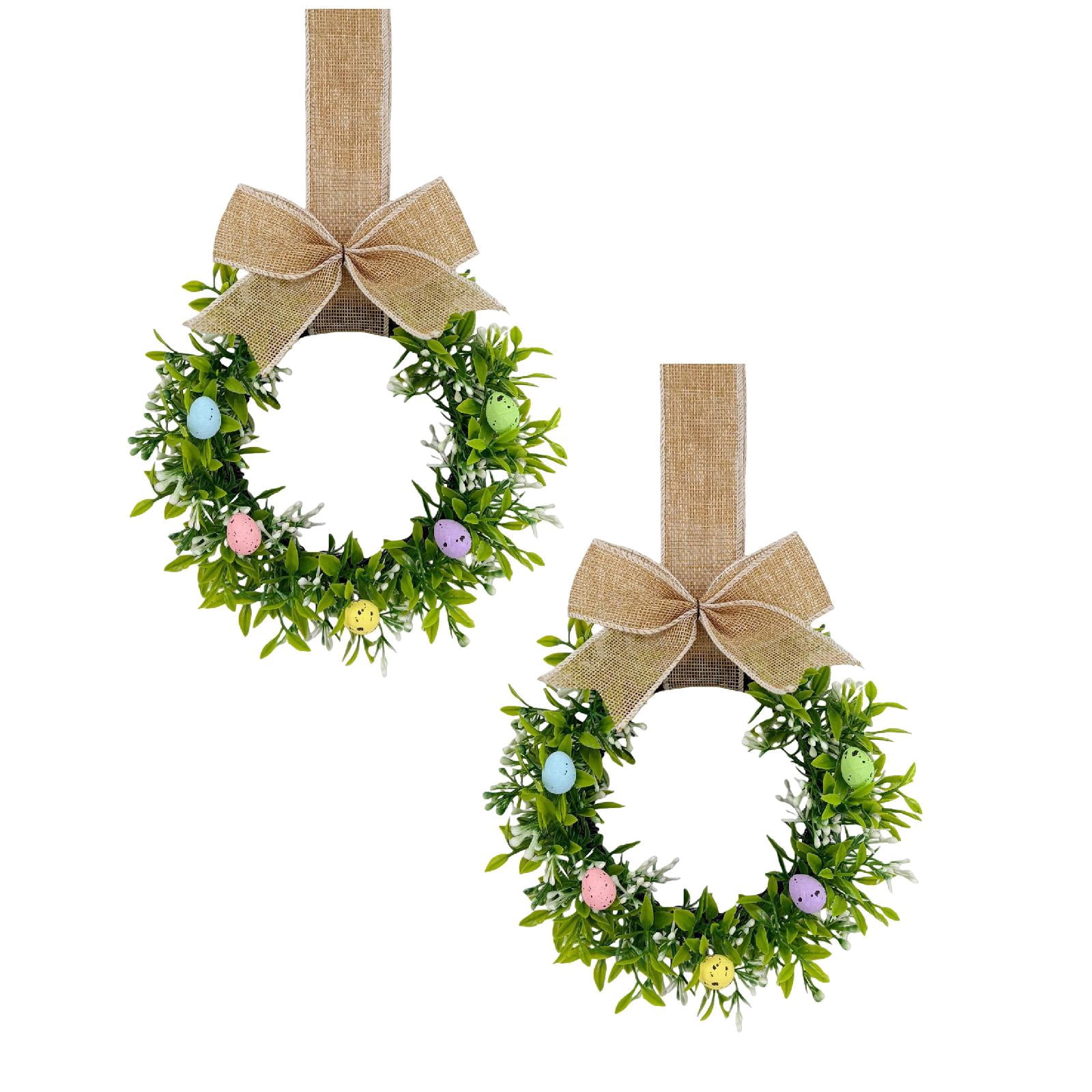 Rustic Mini Wreath 4/2/1Pcs Small Easter Wreaths for Kitchen Cabinet, Mini Spring ...