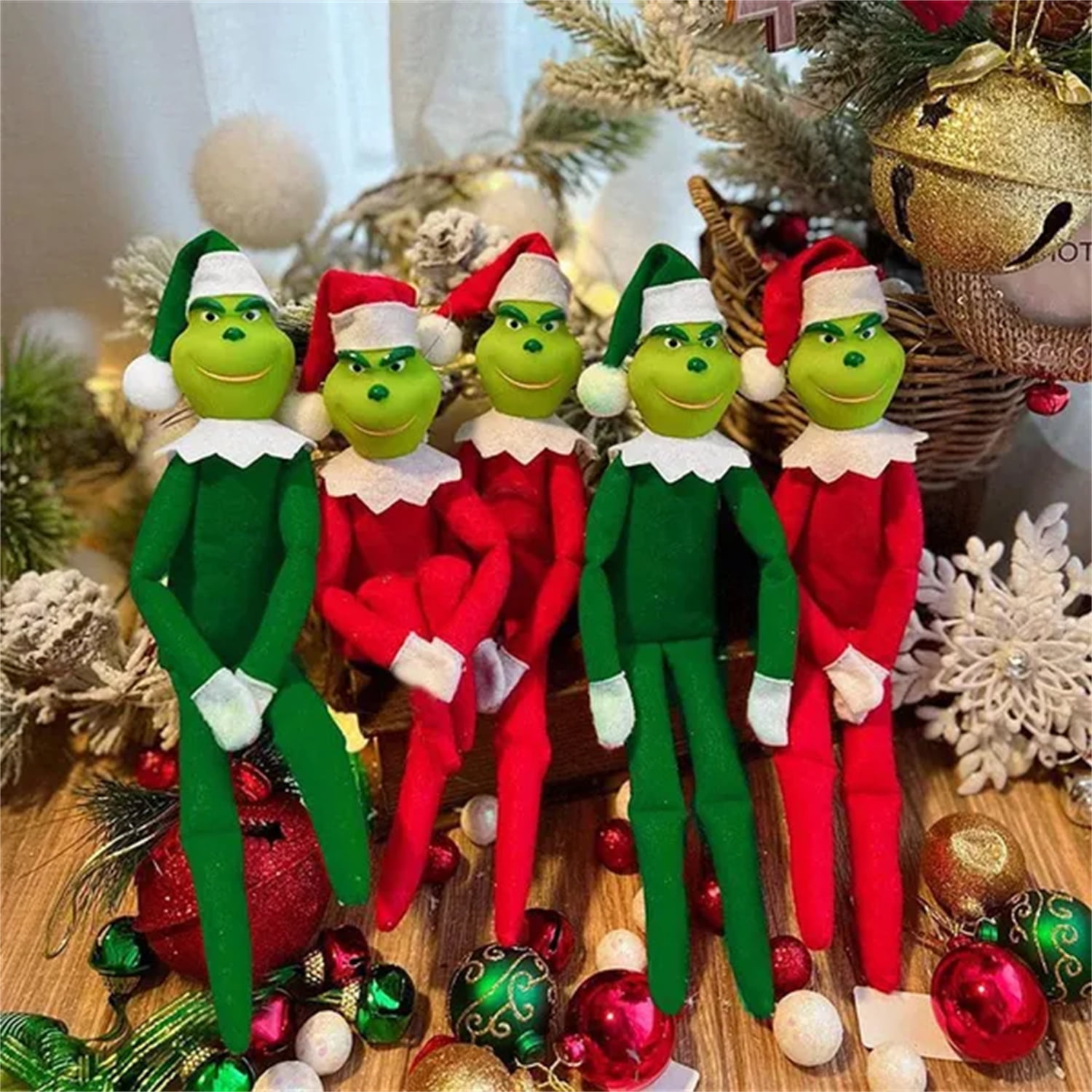  HATEEMO Christmas Decorations Plush, Christmas Plush Green  Monster Doll, Suitable for Christmas Decorations/Gifts (Green Monster B) :  Toys & Games