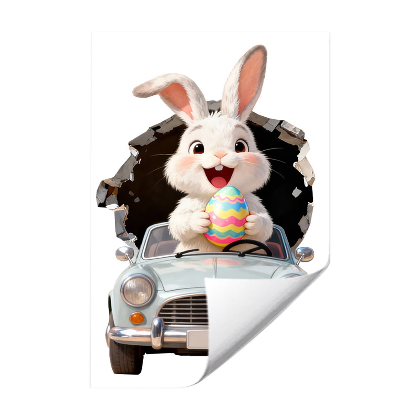 Breakthrough Sticker 4/2/1pcs Easter Wall Stickers,Festive 3D Breakthrough Stickers Easter ...