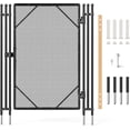 thumbnail image 1 of 4×2.5 ft Pool Fence Gate for Inground Pools, Mesh Pool Fence Door with Lock, Welded Frame with 350GMS Teslin Mesh, Black, 1 of 7