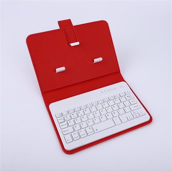 4.2-6.8 Inch Android Phone Leather Case Keyboard - Red, Leather Material, Keyboard Function - For Android Phones With 4.2-6.8 Inch Screens, Daily Use, Office, Travel