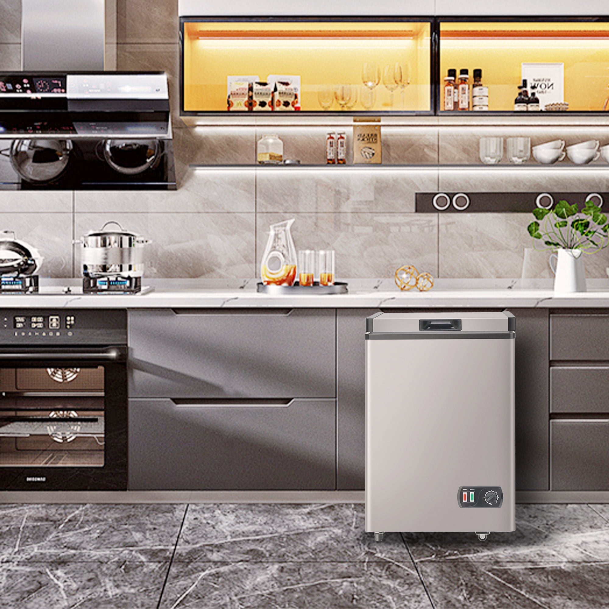 4.2 Cu.Ft Compact Chest Energy Efficient Freezer with Mechanical Thermostat and Manual Defrost