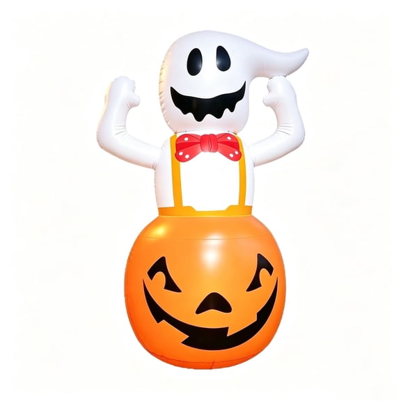 4.2-Foot High Halloween Inflatable Pumpkin Ghost Outdoor Courtyard Party Luminous Air Model Scene