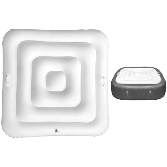 4.2 Ft Square Inflatable Hot Tub Cover, 53.1 in Small Hot Tub Lid, PVC Spa Cover Protector, Fits Many Square Inflatable Hot Tubs