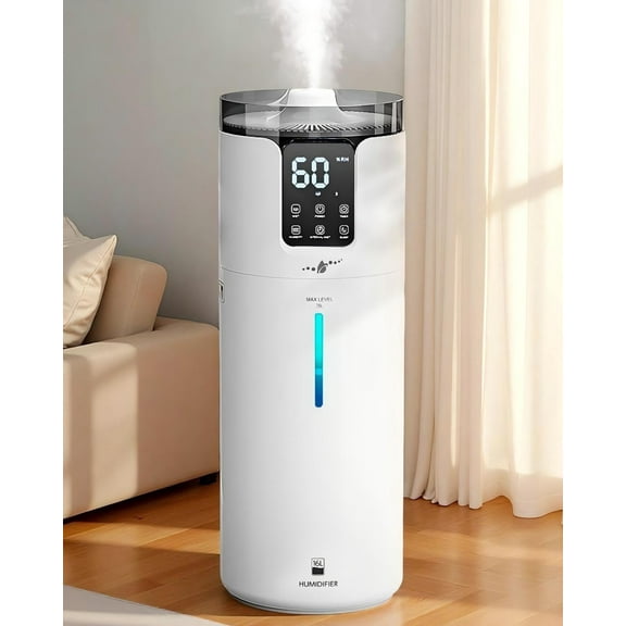 Lacidoll Whole House Humidifier for home, 16L/4.2Gal, 1500 sq.ft., Ultrasonic Cool Mist Humidifier for Room, White
