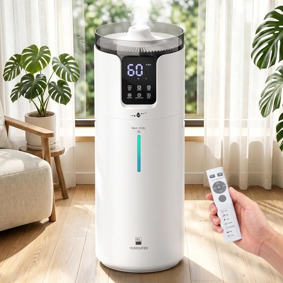 Lacidoll Whole House Humidifier for home, 16L/4.2gal, 1500 Sq.ft., Ultrasonic Cool Mist Humidifier for Room, White