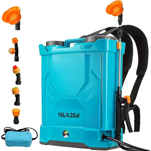 4.2 Gallon   Backpack Sprayer, Electric Weed Sprayer for Lawn & Garden, 0-120 PSI Adjustable  Sprayer for Fertilizer with  Display,  & Charger Included