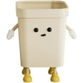 thumbnail image 1 of 4.2-Gallon Cute Trash Can with Arms & Legs Beige Square Waste Basket with Removable Bag Holder Room & Classroom, 1 of 7