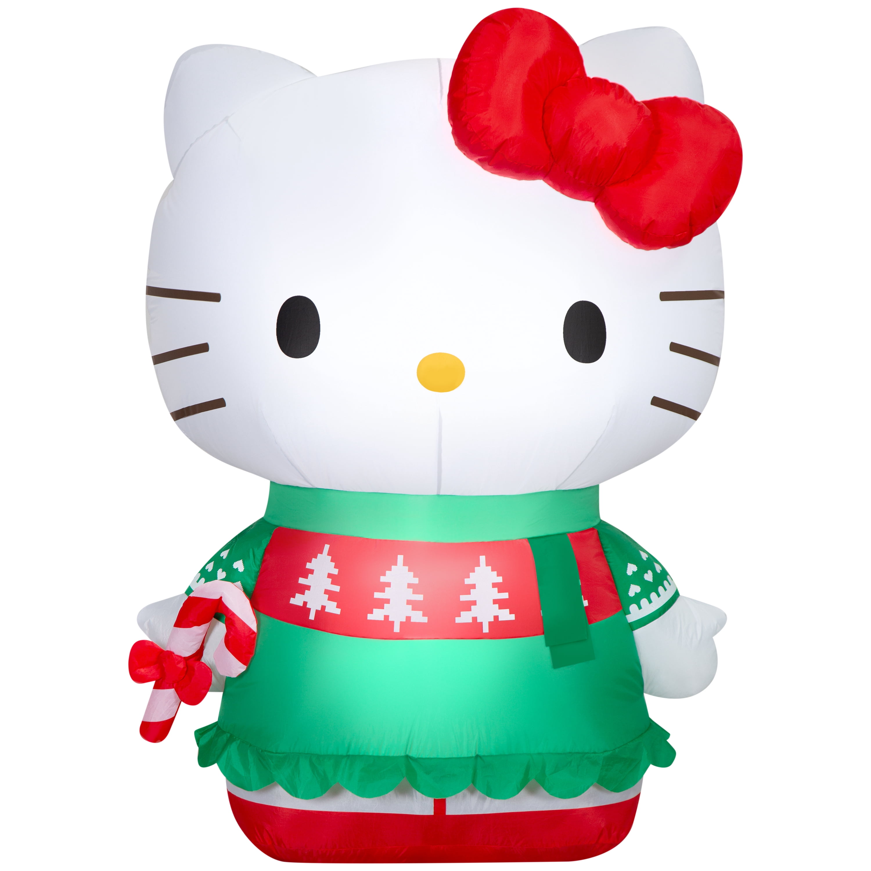 Christmas Hello Kitty with Christmas Sweater and Scarf Airblown LED Christmas Yard Inflatable 4.2 ft