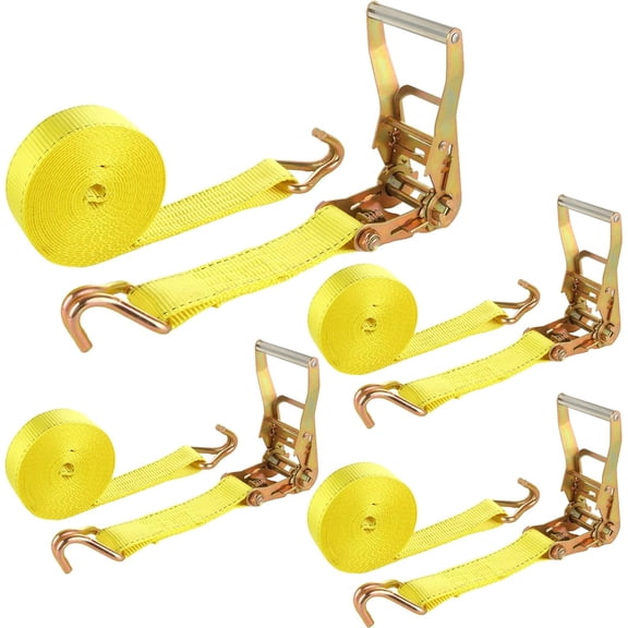 4 2 Inch Ratchet Straps 20ft Tie Down Straps Ratchet with Double J Hook, 10000 LBS Break Strength, Cargo Ratchet Straps for Moving, , , , Kayaks, Roof