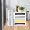 thumbnail image 1 of 4+2 Tier File Holder Organizer Mail Sorter PVC Book Storage Rack Rectangle Desk Organizer, 1 of 12