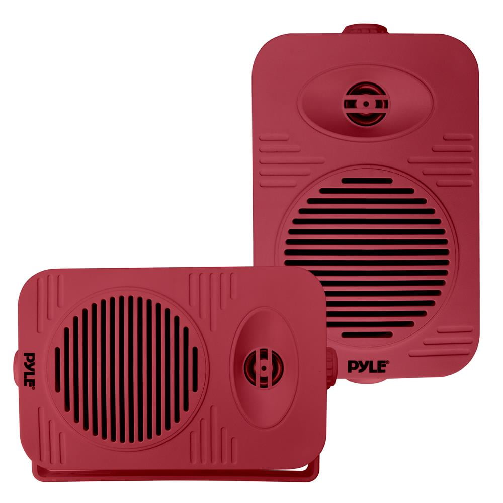4” 2-Way Indoor/Outdoor Bluetooth Speaker System - 1/2” High Compliance Polymer Tweeter (Red)