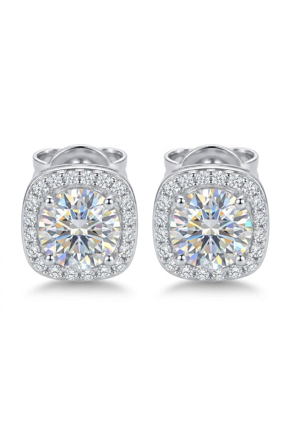 4.20 Ct Certified White Moissanite Stud Earrings In Vermeil 925 Silver Gift Gold Vermeil