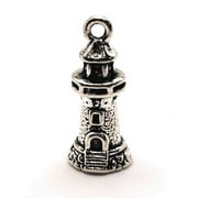 GUERRILLA CHARM 4, 20 or 50 Pieces: Silver Lighthouse 3D Nautical Charms