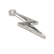 GUERRILLA CHARM 4, 20 or 50 Pieces: Silver Plated Lightning Bolt Wizard Charms