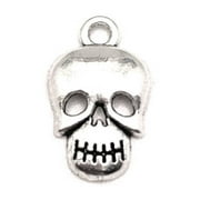 GUERRILLA CHARM 4, 20 or 50 Pieces: Small Antique Silver Skull Charms