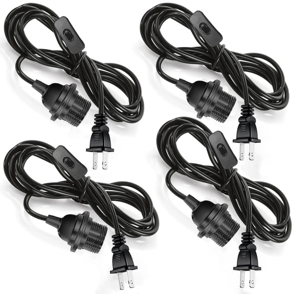 4 20Ft - Black Pendant Light Kit, E26 E27 Socket UL Approved Lighting Accessory