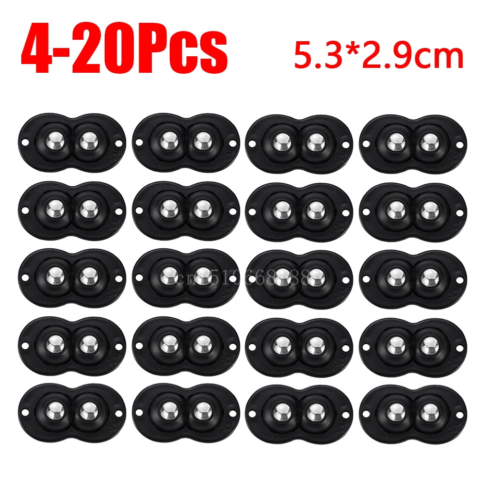 Lot De 16 Roulettes Adhésives Pour Meubles - Acier Inoxydable Et Plastique Blanc