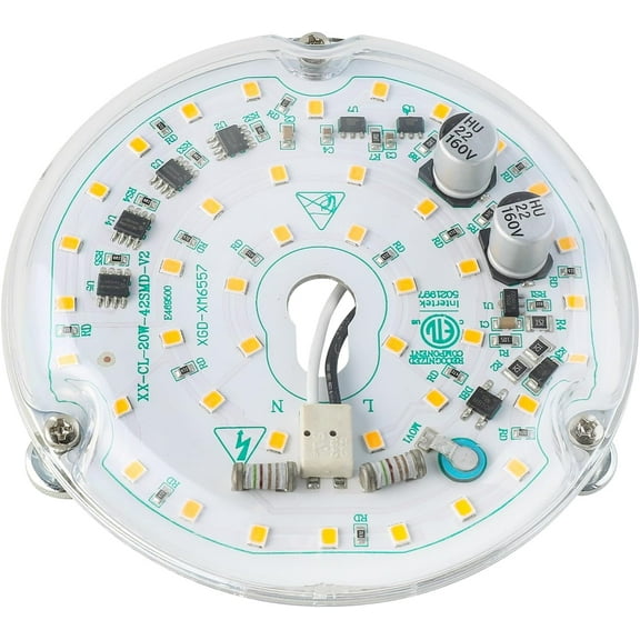 4'' 20W LED Ceiling Fan Light Retrofit Kit, Ceiling Light Replacement Module Board, White 5000K 2400LM, 120V, ETL CRI90