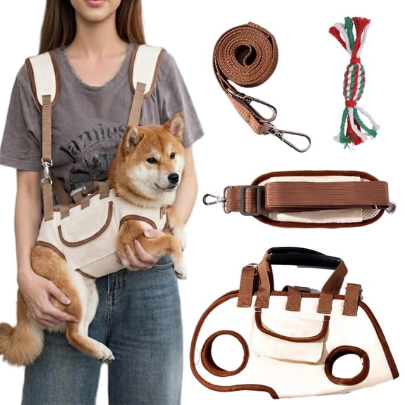 4-20lbs Hands Free Dog Backpack Carrier for Small Dogs, Ergonomic Dog Carrier Backpack, Adjusting Buckle Pet Backpack Carrier, Pet Handheld Shoulder Bag Carrier for Small Dogs