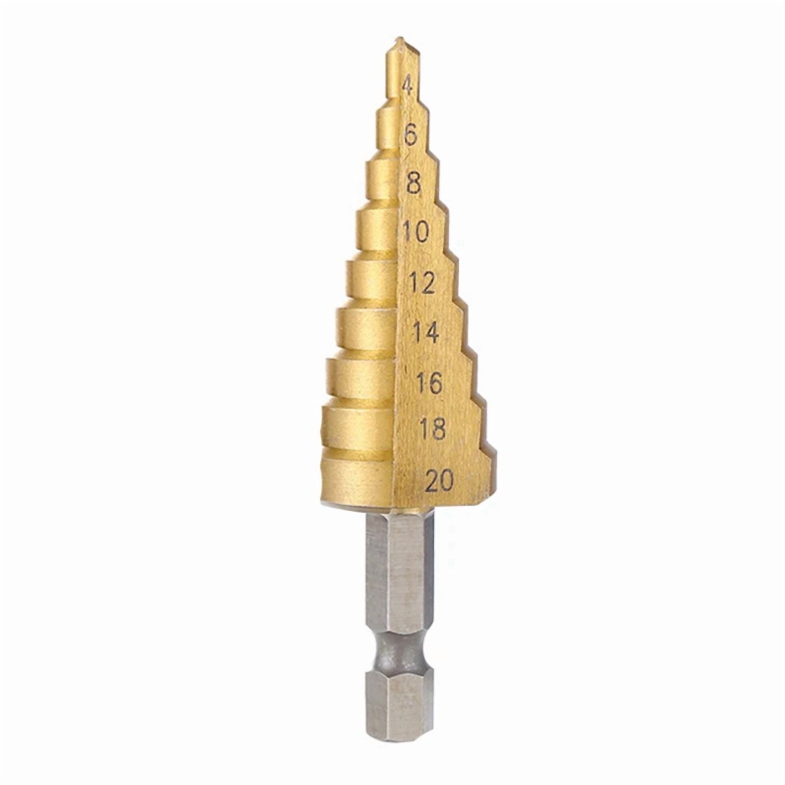 Dtacke HSS4241 Spiral Step Drill Bit – 6-60mm (12 Steps), 13mm Shank, Cone Cutter For Wood, Iron, PVC (Not For Stainless Steel)