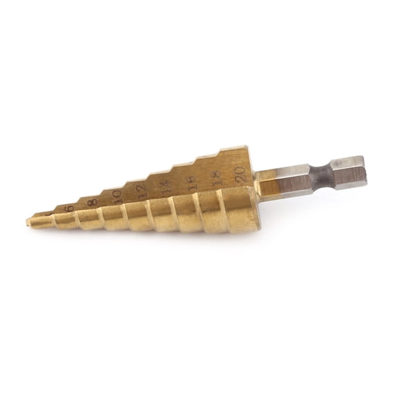 4,20mm Step Drill Bit Set, High Speed Steel with Titanium Coating for Metal Wood