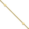 thumbnail image 1 of 4.22mm 14k Solid Yellow Gold Polished Love Hearts With 1 In Ext Anklet 10 Inch Anklet for Women, 1 of 2