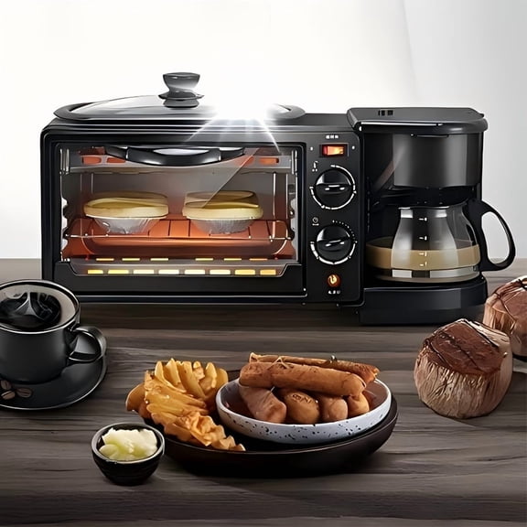 4.23gal Large Capacity 3-in-1 Breakfast Maker: Coffee Maker + Oven + Griddle, Perfect For Quick Breakfast