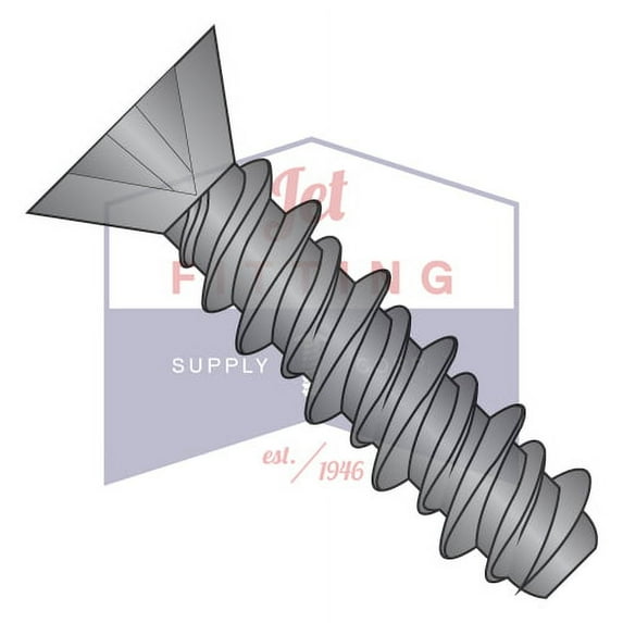 4-24 x 1/2" High Low Style Thread Forming Screws | Phillips | Flat Head | Steel | Black Zinc (Quantity: 10000)
