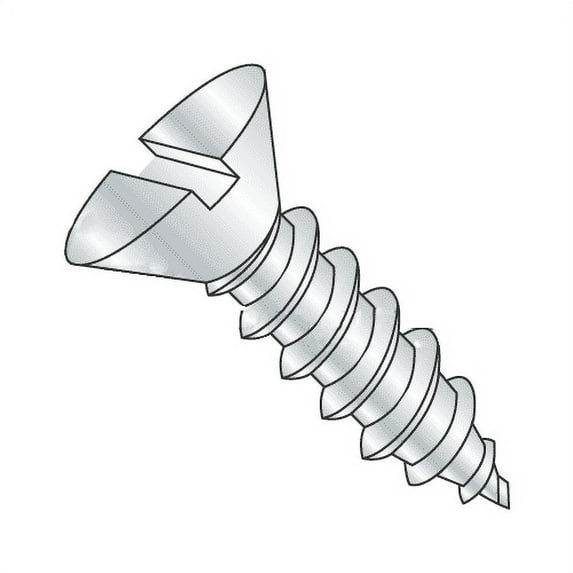 #4-24 x 3/4" Type AB Self-Tapping Screws / Slotted / Flat Head / Steel / Zinc Plating (Quantity: 6500 pcs)