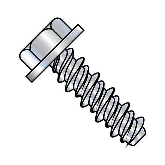 4-24X1/2 #3HD Unslotted Indented Hex Washer High Low Screw Fully Threaded Zinc (Pack Qty 10,000) BC-0408HW