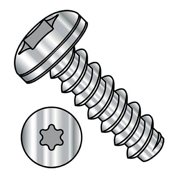 4-24X1/4 6 Lobe Pan Self Tapping Screw Type B Fully Threaded 18 8 Stainless Steel (Pack Qty 5,000) BC-0404BTP188
