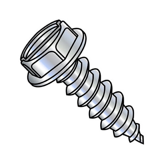 4-24X3/8 Slotted Indented Hex Washer Self Tapping Screw Type AB Fully Threaded Zinc (Pack Qty 10,000) BC-0406ABSW