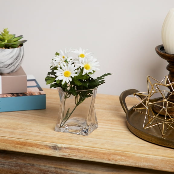 Northlight Dual Purpose Twisted Glass Candle Holder Vase - 4.25"