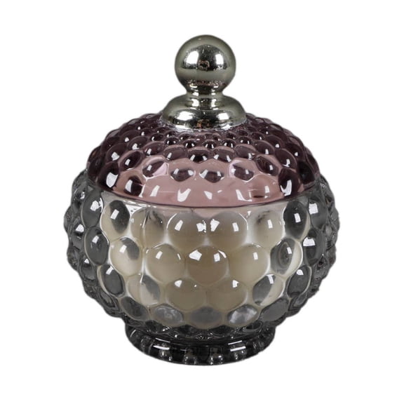 4.25" Glass Bubble Candle with Metal Nob Lid