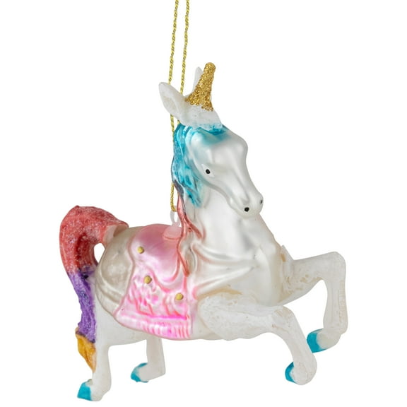4.25" Pastel Unicorn Glass Christmas Ornament