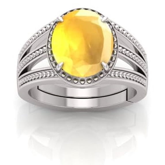 4.25 Ratti Certified Aaa++ Quality Natural Yellow Sapphire Pukhraj Gemstone Ring For Men And Women'S-B0CV1D