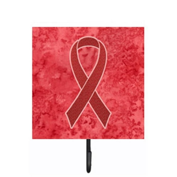 4.25 W x 7 H In. Red Ribbon for Aids Awareness Leash or Key Holder