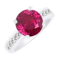 thumbnail image 1 of AFFY (4.25 cttw) Simulated Pink Sapphire & White Natural Diamond Engagement Wedding Ring In 14k White Gold With Ring Size 4.5, 1 of 1