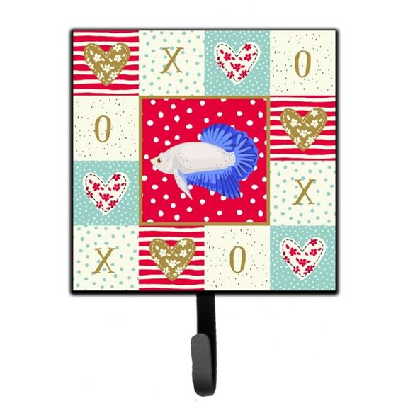 4.25 x 1 x 7 in. Plakat Betta Love Leash or Key Holder