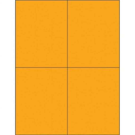 4.25 x 5.5 in. Fluorescent Orange Rectangle Laser Labels - Pack of 400
