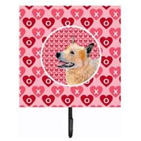 4.25 x 7 in. Australian Cattle Dog Valentines Love and Hearts Leash Or Key Holder
