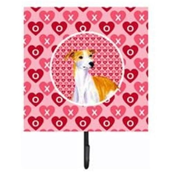 4.25 x 7 in. Whippet Valentines Love and Hearts Leash Or Key Holder