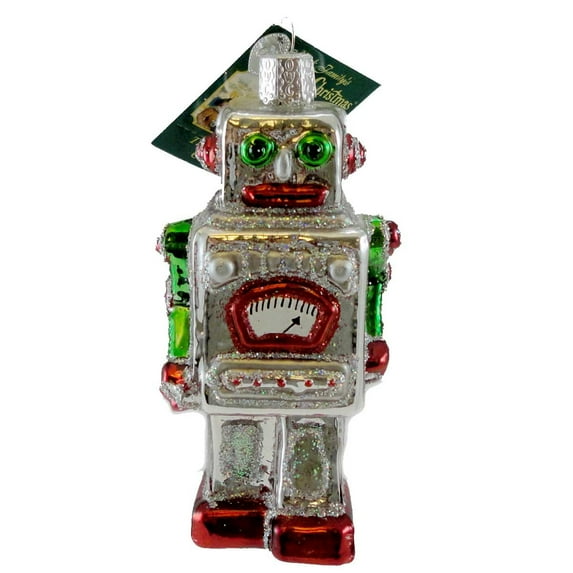 4.25In Retro Robot, Glass, Ornament Space Nasa 44044