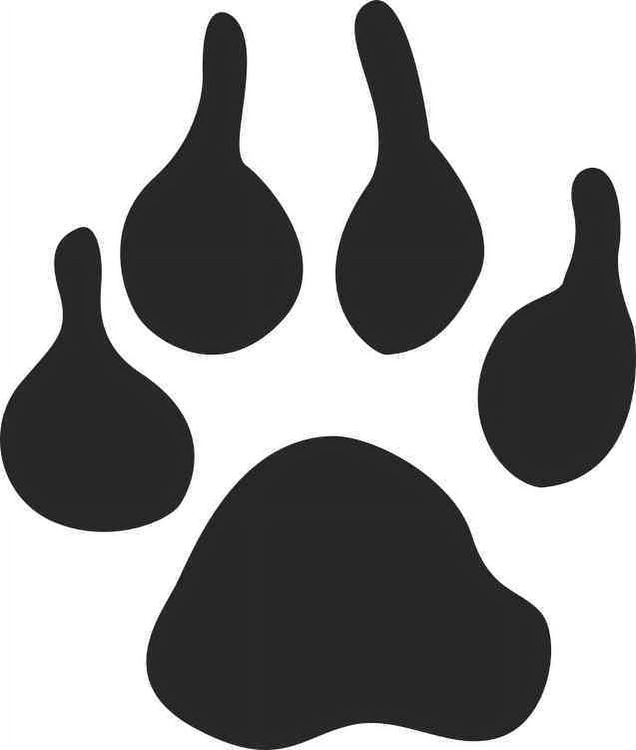 4.25in x 5in Black Die Cut Paw Print Bumper Sticker Vinyl Car Window