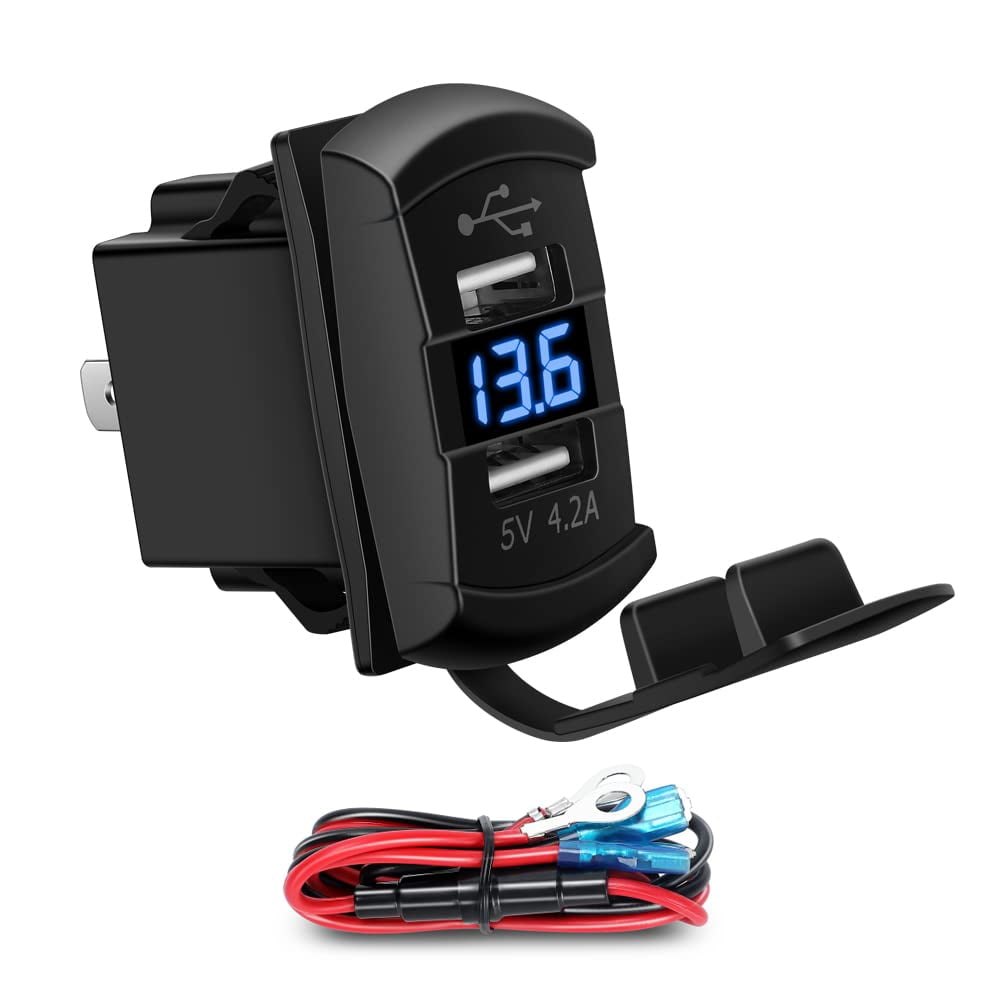 4.2A USB Rocker Switch Dual USB Charger Socket with Waterproof Cover ...