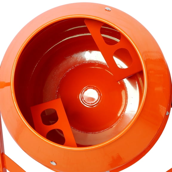 FunMay Orange/Steel Electric Cement Mixer, Portable Concrete Mixer for Mortar, Commercial Use